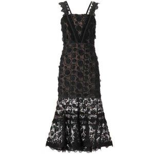 Alexis Lorelle Black Lace Long Dress
